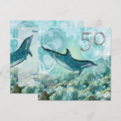 50e strand tropische verjaardagsfeest kaart (Voorkant / Achterkant)