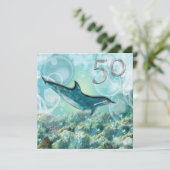 50e strand tropische verjaardagsfeest kaart (Staand voorkant)