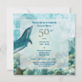 50e strand tropische verjaardagsfeest kaart (Achterkant)