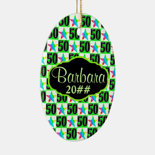 50E SUPER STAR GEPERSONALISEERD EN GEDATEERD ORNAM KERAMISCH ORNAMENT (Rechts)