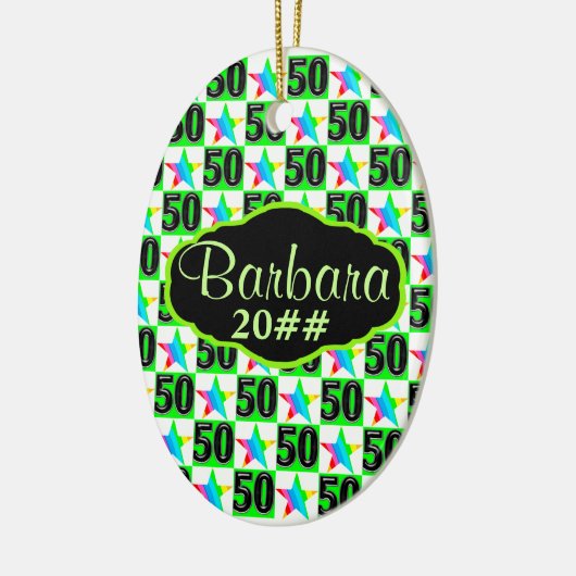 50E SUPER STAR GEPERSONALISEERD EN GEDATEERD ORNAM KERAMISCH ORNAMENT (Links)