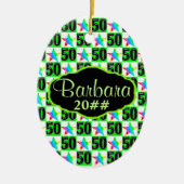 50E SUPER STAR GEPERSONALISEERD EN GEDATEERD ORNAM KERAMISCH ORNAMENT (Voorkant)