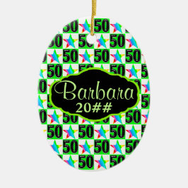 50E SUPER STAR GEPERSONALISEERD EN GEDATEERD ORNAM KERAMISCH ORNAMENT