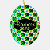 50E SUPER STAR GEPERSONALISEERD EN GEDATEERD ORNAM KERAMISCH ORNAMENT (Achterkant)