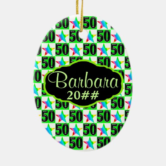 50E SUPER STAR GEPERSONALISEERD EN GEDATEERD ORNAM KERAMISCH ORNAMENT (Achterkant)