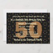 50e SUPRISE Birthday Black Gold Confetti W044B Kaart (Achterkant)