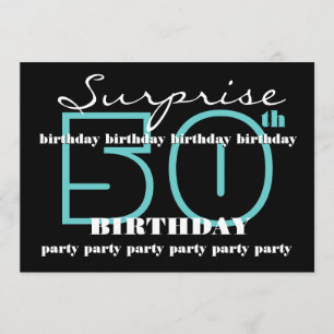 50e SUPRISE Birthday Party Invitation Sjabloon Kaart
