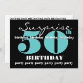 50e SUPRISE Birthday Party Invitation Sjabloon Kaart (Voorkant / Achterkant)