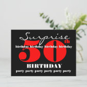 50e SUPRISE Birthday Party Invitation Sjabloon V2 Kaart (Staand voorkant)