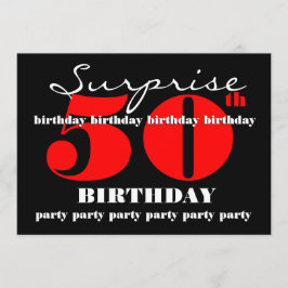 50e SUPRISE Birthday Party Invitation Sjabloon V2 Kaart