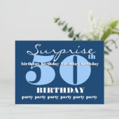 50e SUPRISE Birthday Party Invitation Sjabloon V4 Kaart (Staand voorkant)