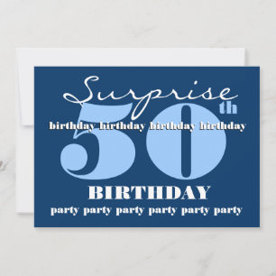 50e SUPRISE Birthday Party Invitation Sjabloon V4 Kaart