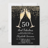 50e Surprise Birthday Champagne Toast Confetti Kaart (Voorkant)