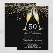 50e Surprise Birthday Champagne Toast Confetti Kaart (Voorkant / Achterkant)