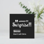 50e Surprise Birthday Party Fun Black White Kaart (Staand voorkant)