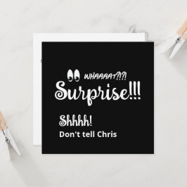 50e Surprise Birthday Party Fun Black White Kaart