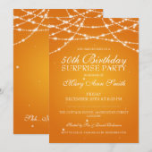 50e Surprise Birthday Party String Stars Sinaasapp Kaart (Voorkant / Achterkant)