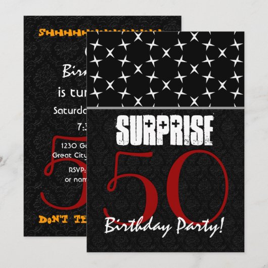 50e surrogaatbruin Patroon Rood Zwart Witte Patroo Kaart (Voorkant / Achterkant)