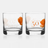 50e trouwdag aanpassen perzik roos cadeau whisky glas (Achterkant)