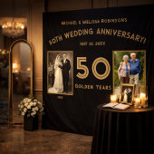 50e trouwdag banner - Gouden Jaren Pho Wandkleed