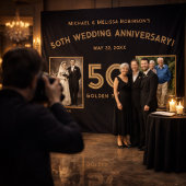 50e trouwdag banner - Gouden Jaren Pho Wandkleed