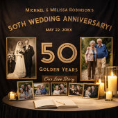 50e trouwdag banner - Gouden Jaren Pho Wandkleed
