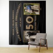 50e trouwdag banner - Gouden Jaren Pho Wandkleed (In situ)