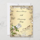 50e trouwdag bruiloft creme roze goud kaart (Voorkant)