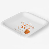 50e trouwdag Elegante perzik rozen naam Papieren Bordje