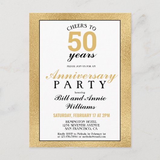 50e trouwdag Feestelijke wensen voor 50 jaar feest Briefkaart (Voorkant)