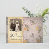 50e trouwdag foto  nodigt uit kaart (Staand voorkant)