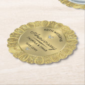 50e trouwdag goud mandala kartonnen onderzetters (Gekanteld)