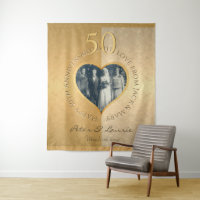 50e trouwdag gouden foto hart tapijt