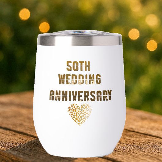 50e trouwdag Gouden typografie Hart