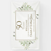 50e trouwdag groen welkom spandoek (Verticaal)