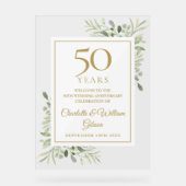 50e trouwdag groene welkom acryl bord (Voorkant)