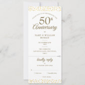 50e trouwdag Hart Confetti RSVP Kaart (Voorkant)