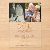 50e trouwdag jubileum toen en nu 2 foto acryl uitnodigingen (Voorkant)