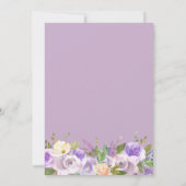 50e trouwdag paars goud bloemmotief kaart (Achterkant)