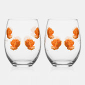 50e trouwdag perzik rozen naam cadeau wijnglas zonder voet (Rechts)