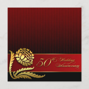 50e trouwdag rode gouden uitnodigingen