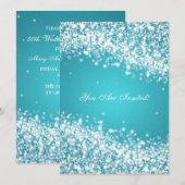 50e trouwdag Vonkende golf blauw Kaart (Voorkant / Achterkant)