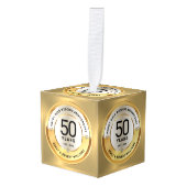 50e trouwdag zwarte tekst op goud decoratie (Voorkant hoekig)