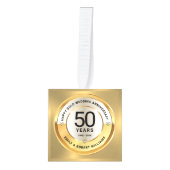 50e trouwdag zwarte tekst op goud decoratie (Voorkant)