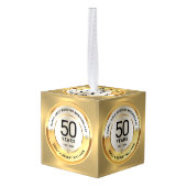 50e trouwdag zwarte tekst op goud decoratie (Achter hoekig)