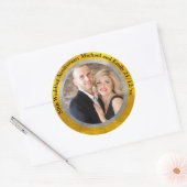 50e TROUWJUBILEUM FOTO Ronde Sticker (Envelop)