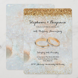50e trouwjubileum Gouden Glitter Hemels  Kaart