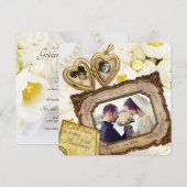 50e trouwjubileum Gouden Hart Hanger Frame Kaart (Voorkant / Achterkant)