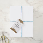 50e trouwjubileum gouden nepschittering cadeaulabel (Met Touw)