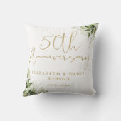 50e trouwjubileum groene bloemen kussen (Achterkant)
